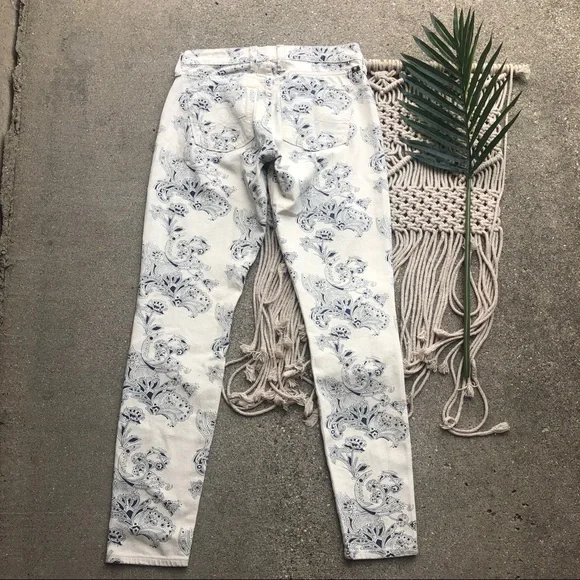 New Lucky Brand Paisley Printed Skinny Jeans Size 26 - Picture 6 of 7